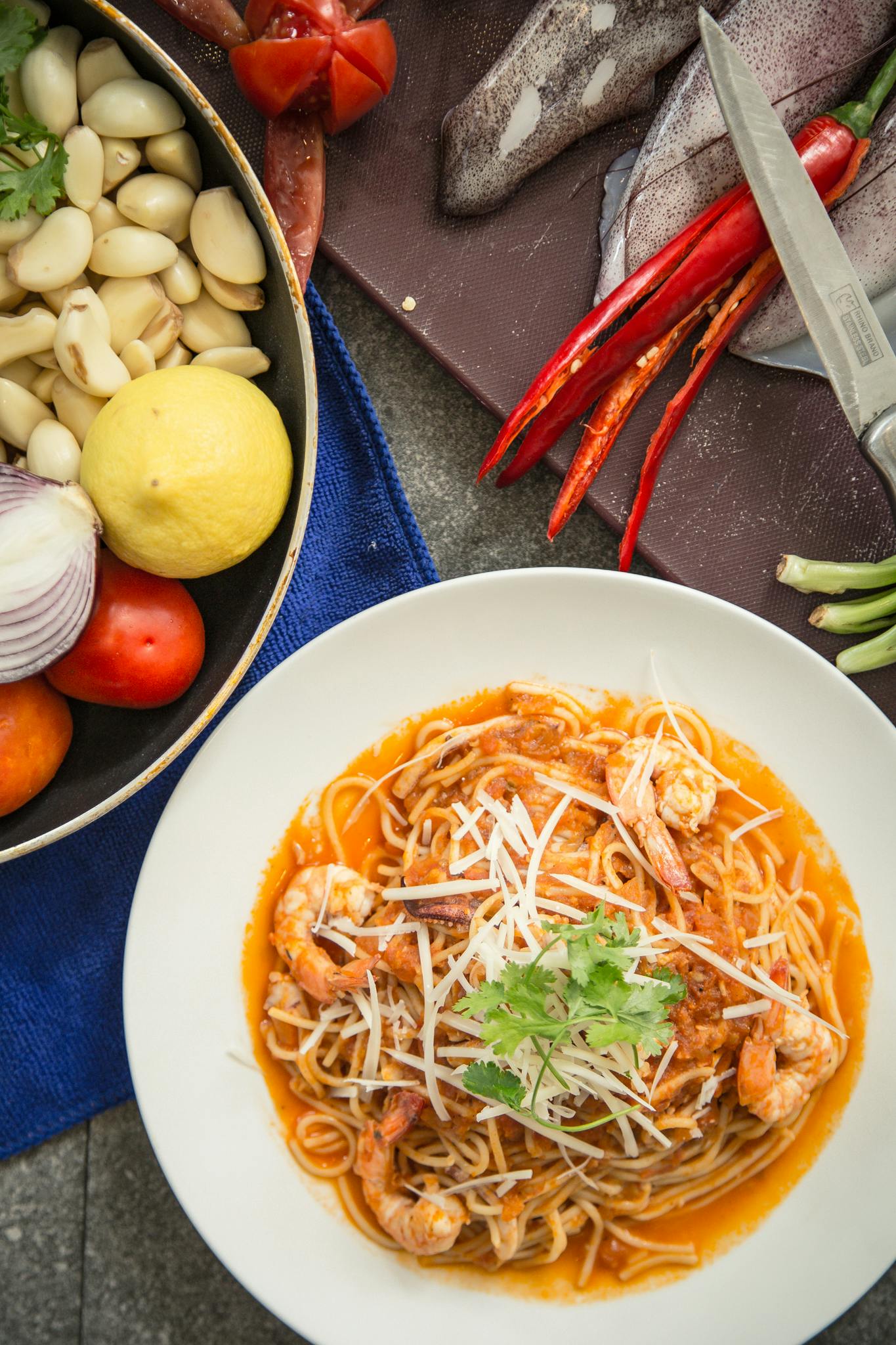 Garlic Shrimp Linguine